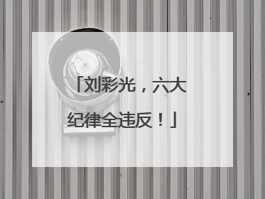 刘彩光，六大纪律全违反！