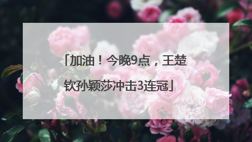 加油！今晚9点，王楚钦孙颖莎冲击3连冠