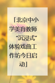 北京中小学美育教师“沉浸式”体验戏曲工作坊今日启动
