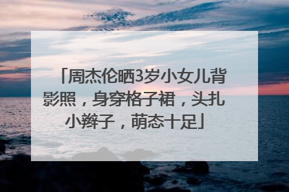 周杰伦晒3岁小女儿背影照，身穿格子裙，头扎小辫子，萌态十足