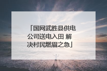 国网武胜县供电公司送电入田 解决村民燃眉之急