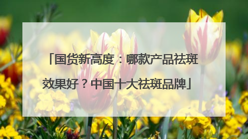 国货新高度：哪款产品祛斑效果好？中国十大祛斑品牌