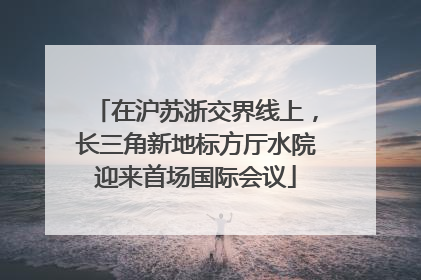 在沪苏浙交界线上，长三角新地标方厅水院迎来首场国际会议