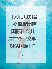 对话觅知音、交流促团结 国际社会共庆首个“文明对话国际日”
