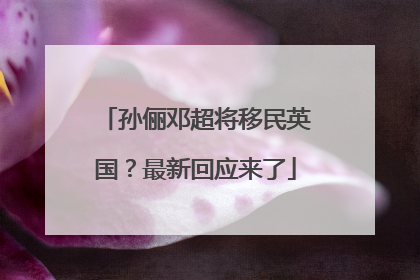 孙俪邓超将移民英国？最新回应来了