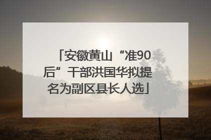 安徽黄山“准90后”干部洪国华拟提名为副区县长人选
