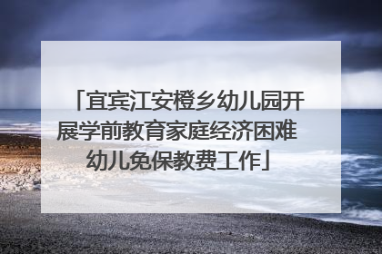 宜宾江安橙乡幼儿园开展学前教育家庭经济困难幼儿免保教费工作