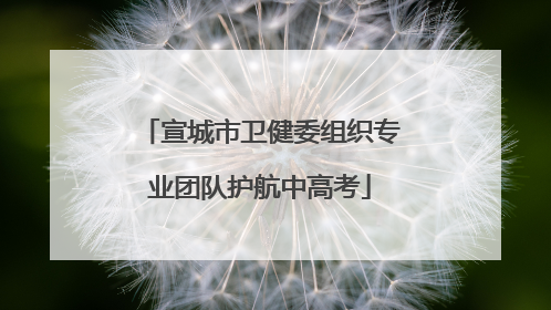 宣城市卫健委组织专业团队护航中高考