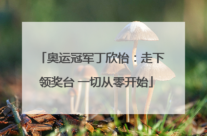 奥运冠军丁欣怡：走下领奖台 一切从零开始