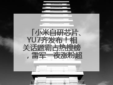 小米自研芯片、YU7齐发布！相关话题霸占热搜榜，雷军一夜涨粉超20万