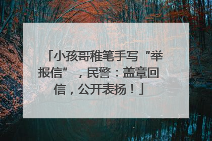 小孩哥稚笔手写“举报信”，民警：盖章回信，公开表扬！
