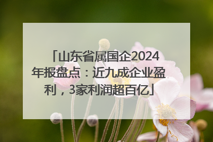山东省属国企2024年报盘点：近九成企业盈利，3家利润超百亿