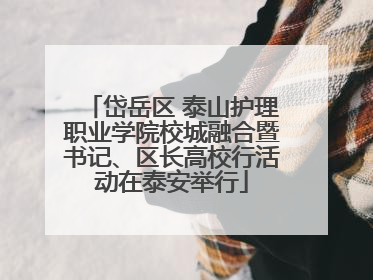 岱岳区 泰山护理职业学院校城融合暨书记、区长高校行活动在泰安举行