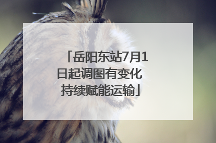 岳阳东站7月1日起调图有变化 持续赋能运输