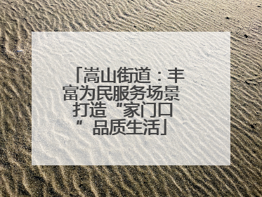 嵩山街道：丰富为民服务场景 打造“家门口”品质生活