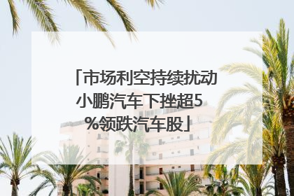 市场利空持续扰动 小鹏汽车下挫超5%领跌汽车股