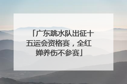 广东跳水队出征十五运会资格赛，全红婵养伤不参赛