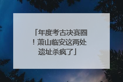 年度考古决赛圈！萧山临安这两处遗址杀疯了