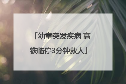 幼童突发疾病 高铁临停3分钟救人