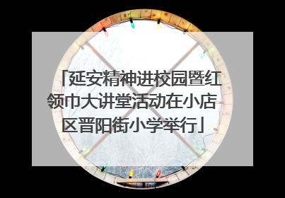 延安精神进校园暨红领巾大讲堂活动在小店区晋阳街小学举行