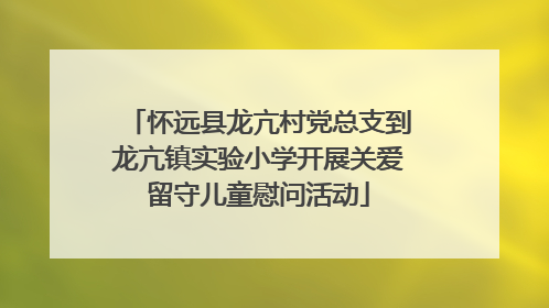 怀远县龙亢村党总支到龙亢镇实验小学开展关爱留守儿童慰问活动