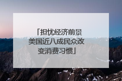 担忧经济前景 美国近八成民众改变消费习惯