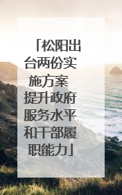 松阳出台两份实施方案 提升政府服务水平和干部履职能力