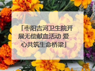 枣阳吉河卫生院开展无偿献血活动 爱心共筑生命桥梁