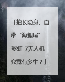 擅长隐身、自带“海狸尾” 彩虹-7无人机究竟有多牛？