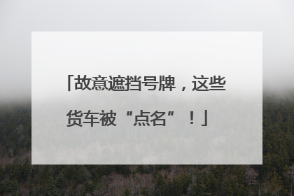 故意遮挡号牌，这些货车被“点名”！