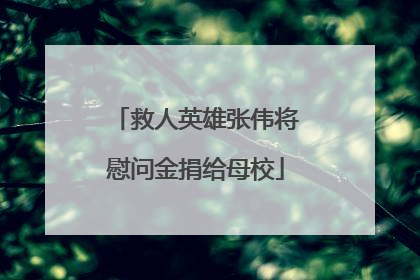 救人英雄张伟将慰问金捐给母校
