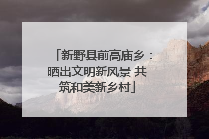 新野县前高庙乡：晒出文明新风景 共筑和美新乡村
