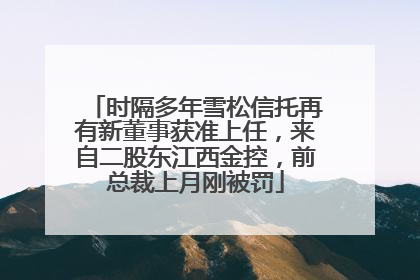时隔多年雪松信托再有新董事获准上任，来自二股东江西金控，前总裁上月刚被罚
