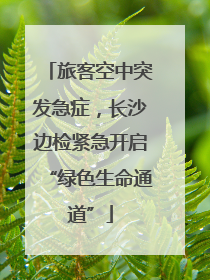 旅客空中突发急症，长沙边检紧急开启“绿色生命通道”