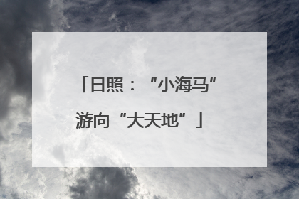 日照：“小海马”游向“大天地”