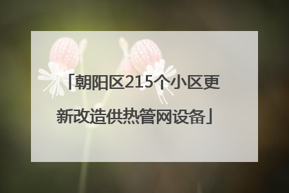 朝阳区215个小区更新改造供热管网设备