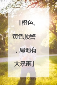 橙色、黄色预警，局地有大暴雨