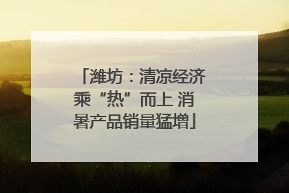 潍坊：清凉经济乘“热”而上 消暑产品销量猛增