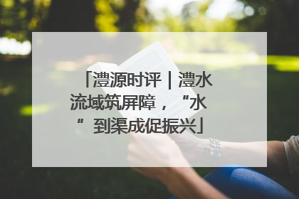 澧源时评｜澧水流域筑屏障，“水”到渠成促振兴