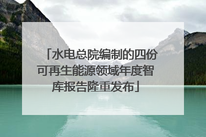 水电总院编制的四份可再生能源领域年度智库报告隆重发布