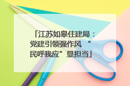江苏如皋住建局：党建引领强作风 “民呼我应”显担当