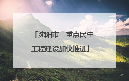 沈阳市一重点民生工程建设加快推进