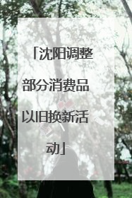 沈阳调整部分消费品以旧换新活动