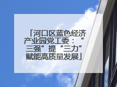 河口区蓝色经济产业园党工委：“三强”提“三力”赋能高质量发展
