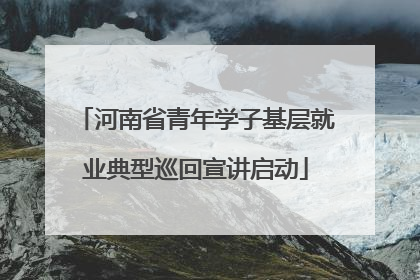 河南省青年学子基层就业典型巡回宣讲启动