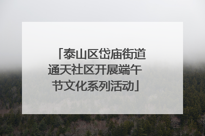 泰山区岱庙街道通天社区开展端午节文化系列活动