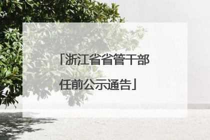 浙江省省管干部任前公示通告