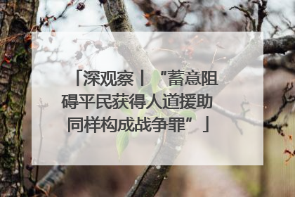 深观察丨“蓄意阻碍平民获得人道援助同样构成战争罪”
