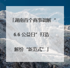 湖南首个商事调解“6.6 公益日”打造解纷“新范式”