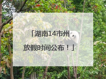 湖南14市州，放假时间公布！